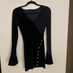 Elegant Black Dress with Pearl Accents